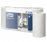 Протирочная бумага для кухни в рулоне Tork Advanced 473498, 2-слойная, белая					